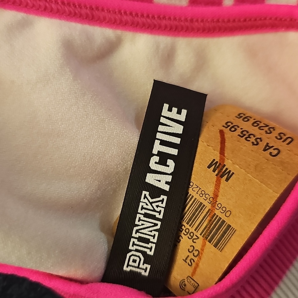 Pink Striped Sports Bra Size M - Picture 2 of 6